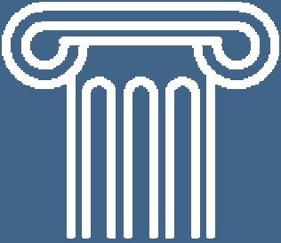 weiße Säule auf blauem Hintergrund